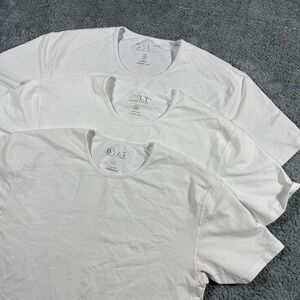 Lot of 2 BYLT Lux Drop Performance T Shirts White No Stains Stretch Size Medium